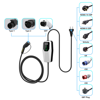 3.5kW 7kW 11kW Ev şarj cihazı Ac taşınabilir şarj yığını IP65 Su geçirmez