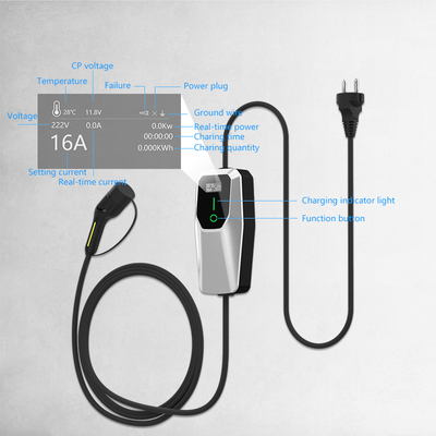 3.5kW 7kW 11kW Ev şarj cihazı Ac taşınabilir şarj yığını IP65 Su geçirmez