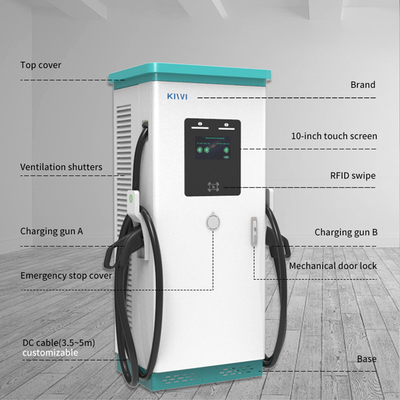 CCS Tip 2 CHAdeMO Arayüzü ile Açık Açık Kamu EV Şarj İstasyonu