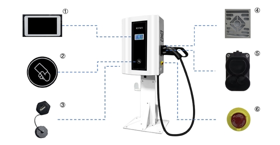 Konut Projesi Ev DC Şarj cihazı 4.3 Inch Touch Screen Elektrikli Araç İstasyonu CCS
