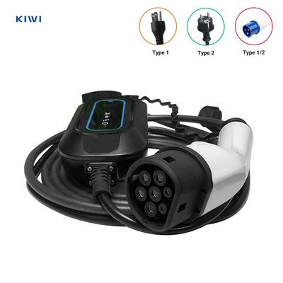 7kw LCD ekran ev Şarj cihazı Tek Fazlı Tipi 2 elektrikli araba şarj istasyonu piyasaya