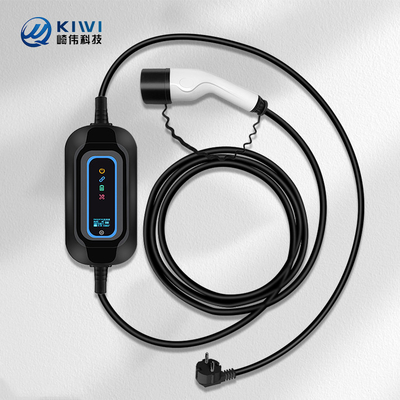220V KIWI 3.5KW Elektrikli Araba Şarj İstasyonu için Portatif EV Şarj Aygıtı Tip 2 16A J1772