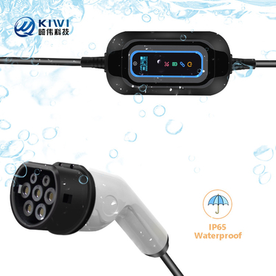 220V KIWI 3.5KW Elektrikli Araba Şarj İstasyonu için Portatif EV Şarj Aygıtı Tip 2 16A J1772