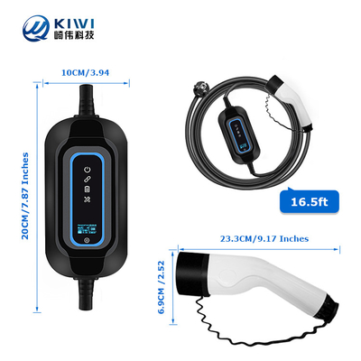 220V KIWI 3.5KW Elektrikli Araba Şarj İstasyonu için Portatif EV Şarj Aygıtı Tip 2 16A J1772