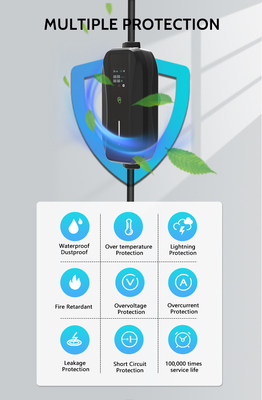 KIWI 11KW Portatif EV Şarj Aygıtı J1772 Elektrikli Araba Şarj İstasyonu için Tip 2 Bağlantısı