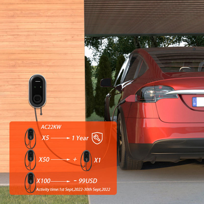 22kW 3 Fazlı Plug-in Hızlı Şarj GB/T OCPP Duvar Kutusu Elektrikli Arabalar için EV Şarj İstasyonu