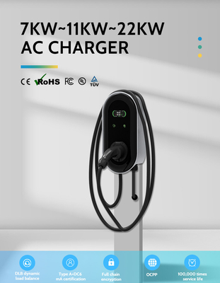 KIWI LCD Mini Opcc 220V Tip 2 Şarj İstasyonu Elektrikli Arabalar İçin 7kW CCS EV Şarj Aygıtı