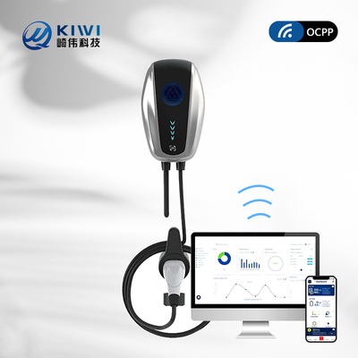 Kiwi Mini Ocpp 7kw Duvar Kutusu ile 50Hz±10Hz Şebeke Frekansı Tip 2 EV Şarj İstasyonu