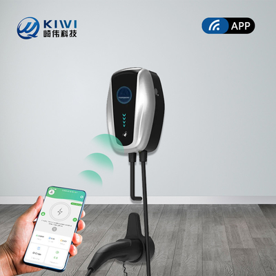 Kiwi Mini Ocpp 7kw Duvar Kutusu ile 50Hz±10Hz Şebeke Frekansı Tip 2 EV Şarj İstasyonu
