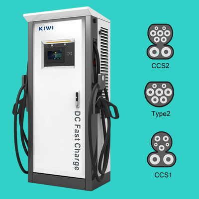 50Hz±10Hz Şebeke Frekansı Chademo Type2 Elektrikli Araçlar için 120KW EV DC Şarj Yığınları