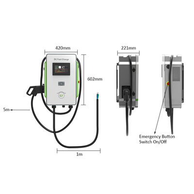 Elektrikli Araba Şarj Yığın OEM Seviye 3 Duvar Montajı 30kW DC Hızlı Şarj CCS1 CCS2 GB/T