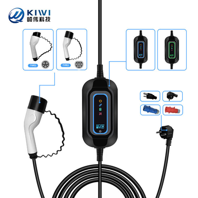 Taşınabilir Ev Elektrikli Araba Şarj cihazı Tip 2 3.5kw AC EV Şarj İstasyonu Taşınabilir EV Şarj cihazı