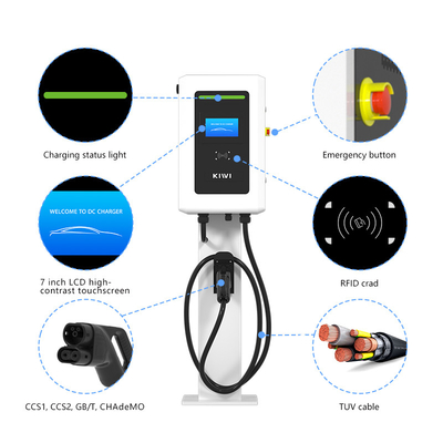 OEM Elektrikli Araç DC Hızlı Araç Halk EV Şarj Kutusu 20kW 30kW 40kW Chademo CCS CCS2 2 Tek Silahlı EV Şarj İstasyonları